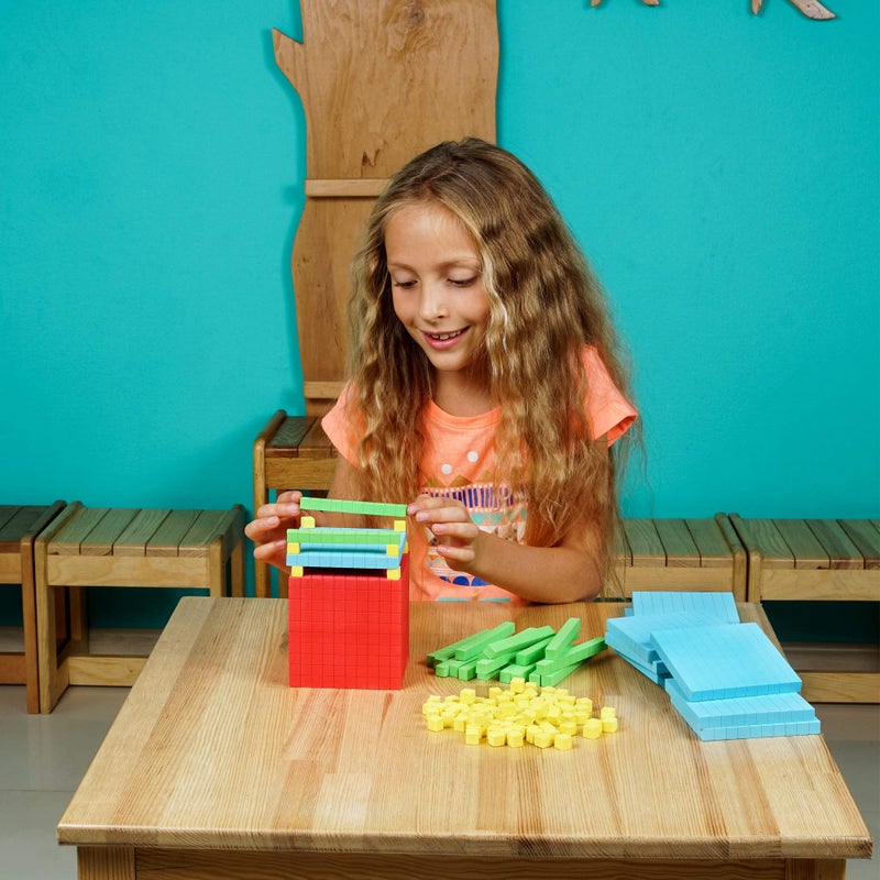 Simply magic 131 PCS Foam Base Ten Blocks for Math - Place Value Blocks, Base 10 Math Manipulatives K-3, Math Counters, Number Blocks, Math Cubes, Counting Blocks - Kindergarten 1st 2nd 3rd Grade - Image 2